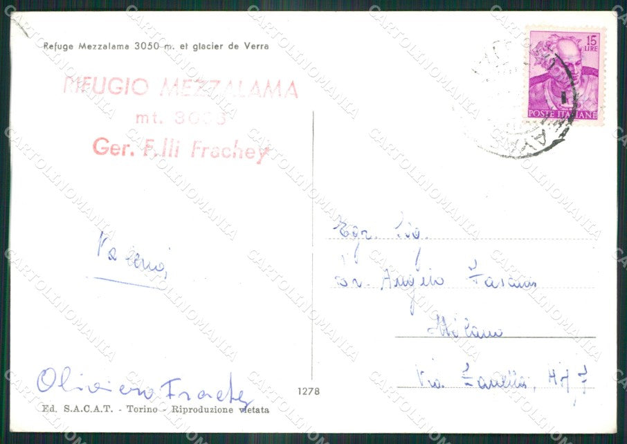Aosta Ayas Rifugio Mezzalama Foto FG cartolina ZK6154 – retro