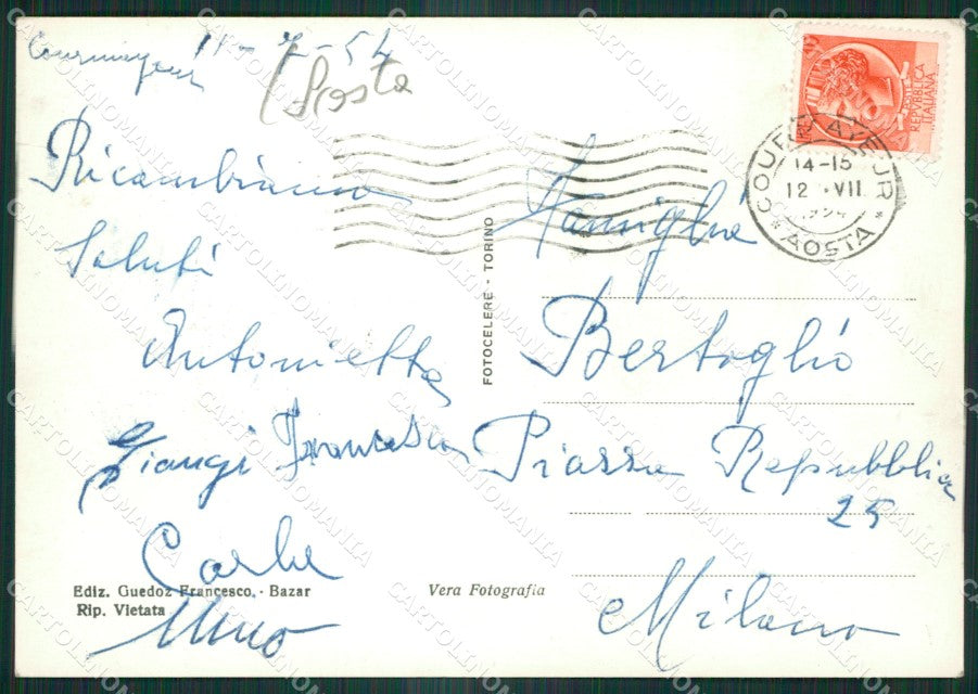 Aosta Courmayeur La Saxe Foto FG cartolina ZK6157 – retro