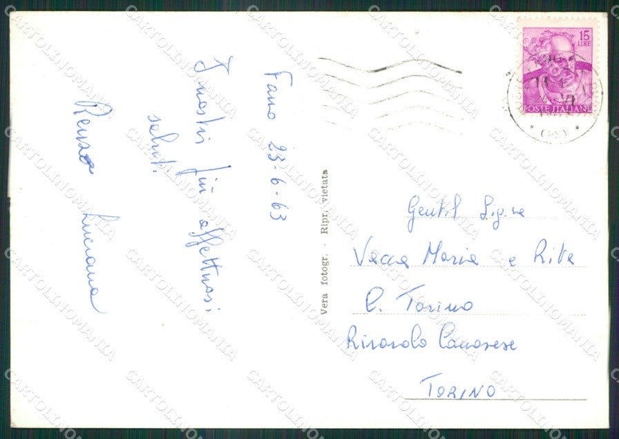 Pesaro Fano Saluti da Foto FG cartolina ZK6168 – retro