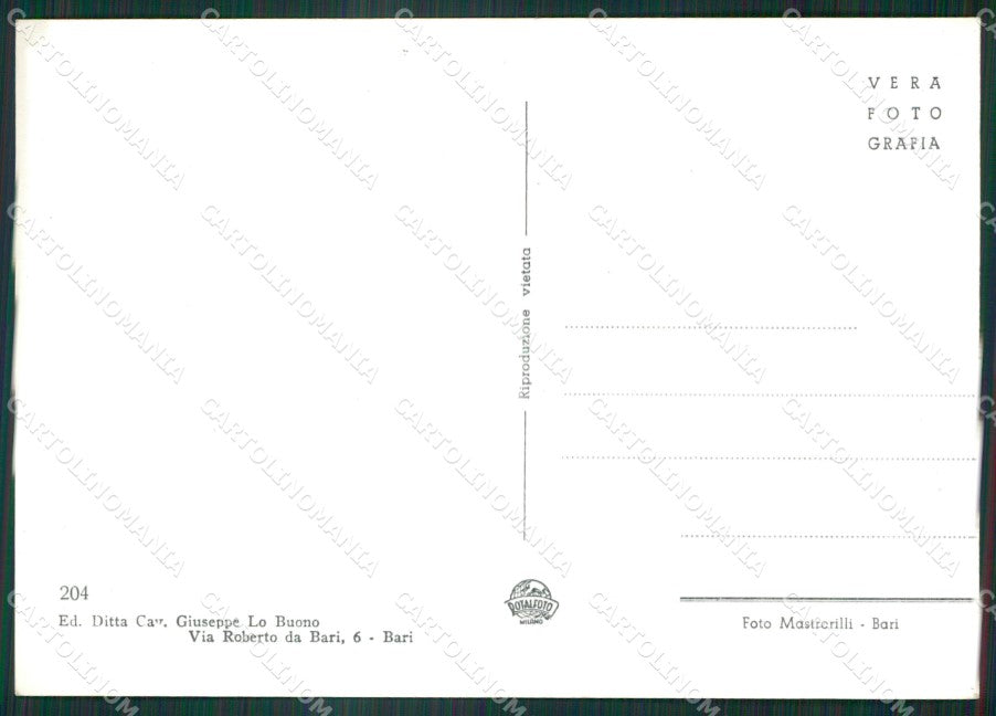 Bari Alberobello Trulli Foto FG cartolina ZK6177 – retro