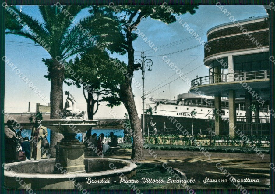 Brindisi Città Stazione Marittima Nave Foto FG cartolina ZK6192 – fronte