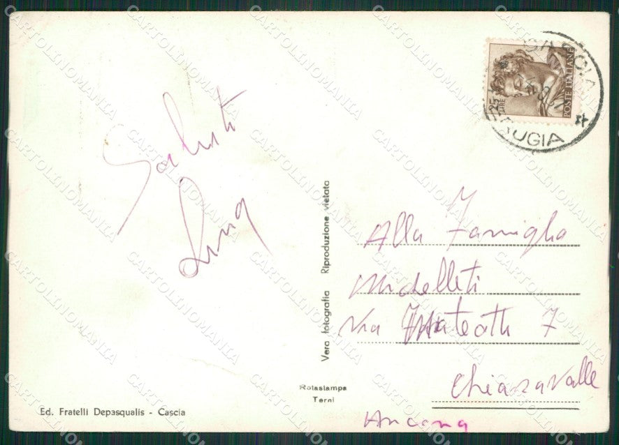 Perugia Cascia PIEGHINA Foto FG cartolina ZK6198 – retro