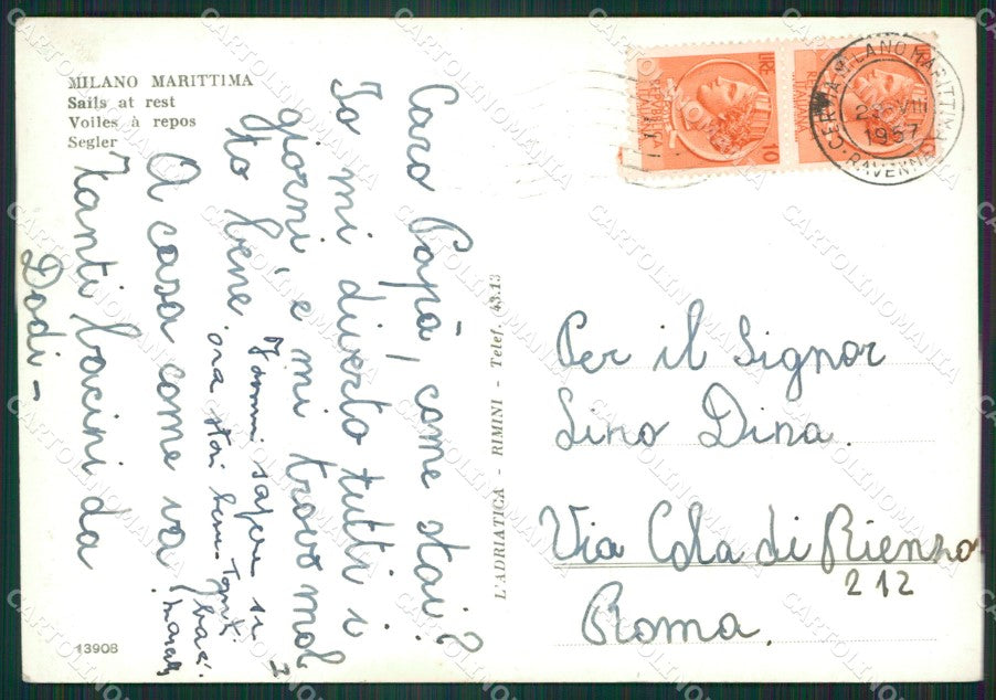 Ravenna Cervia Milano Marittima Barche Foto FG cartolina ZK6205 – retro