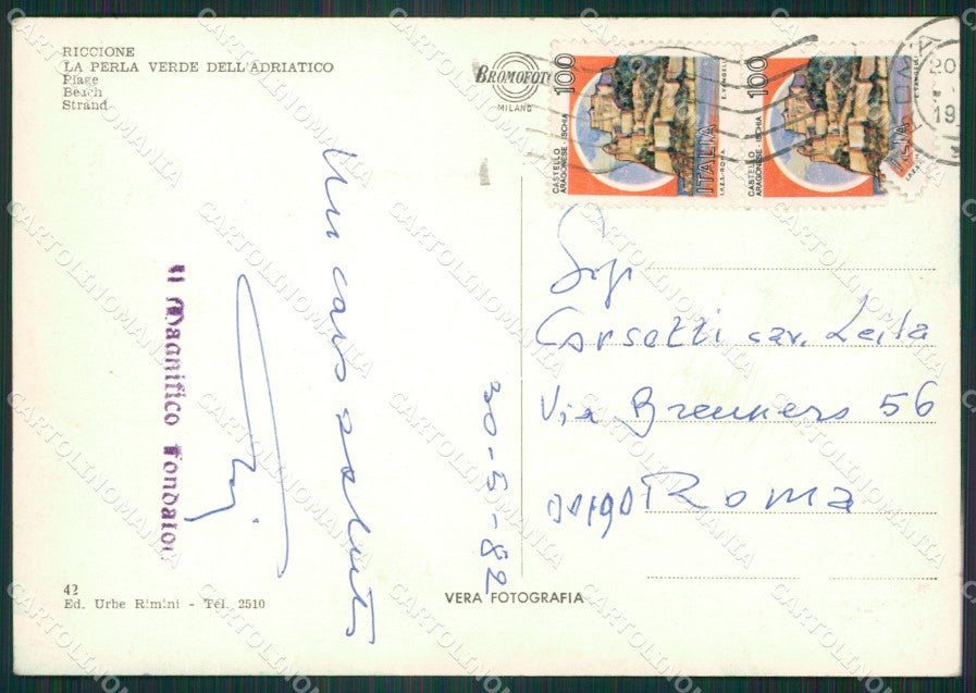 Rimini Riccione Foto FG cartolina ZK6214 – retro