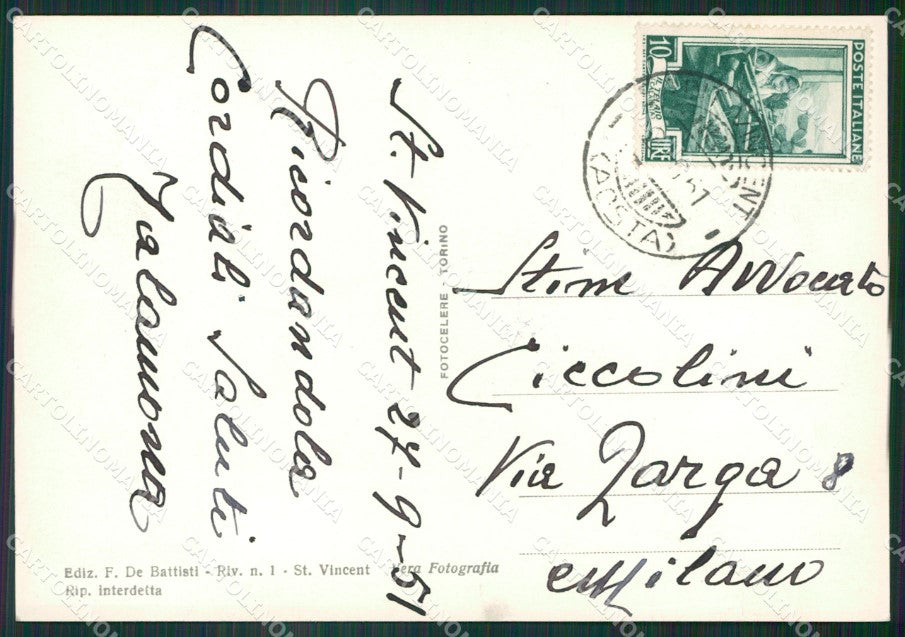 Aosta Saint Vincent Foto FG cartolina ZK6242 – retro