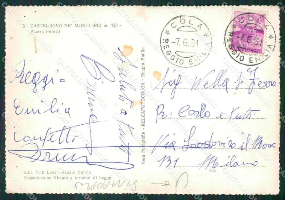 Reggio Emilia Castelnovo né Monti STRAPPINO PIEGHINA Foto FG cartolina ZK6258 – retro