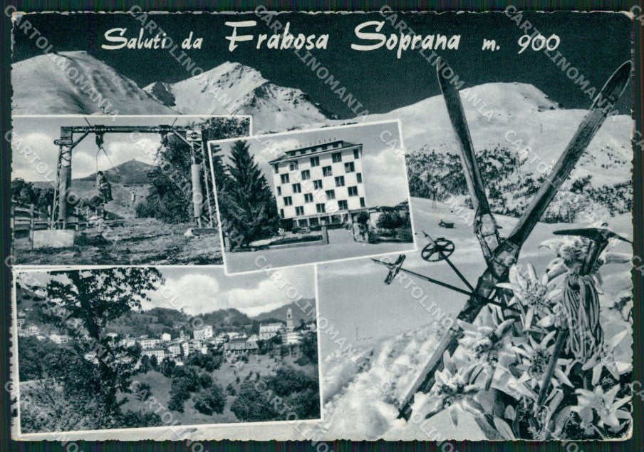 Cuneo Frabosa Soprana Saluti da Sci Foto FG cartolina ZK6283 – fronte