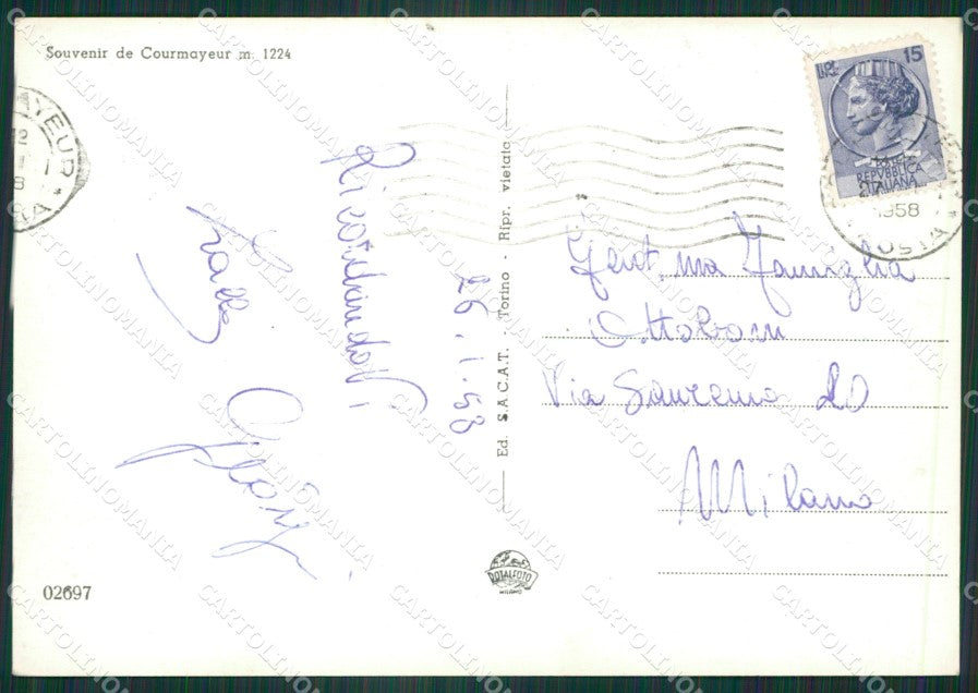 Aosta Courmayeur Foto FG cartolina ZK6297 – retro