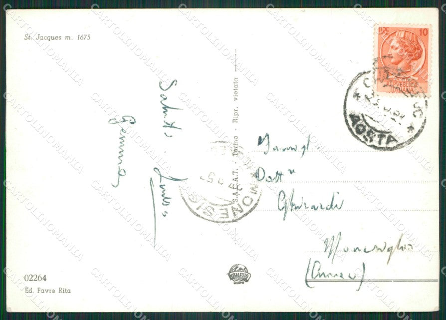 Aosta Ayas Saint Jacques Foto FG cartolina ZK6323 – retro