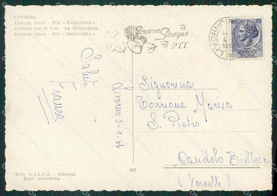 Livorno Ardenza Foto FG cartolina ZK6353 – retro