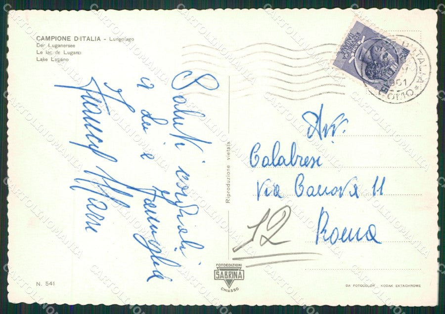Como Campione D'Italia Auto Foto FG cartolina ZK6379 – retro