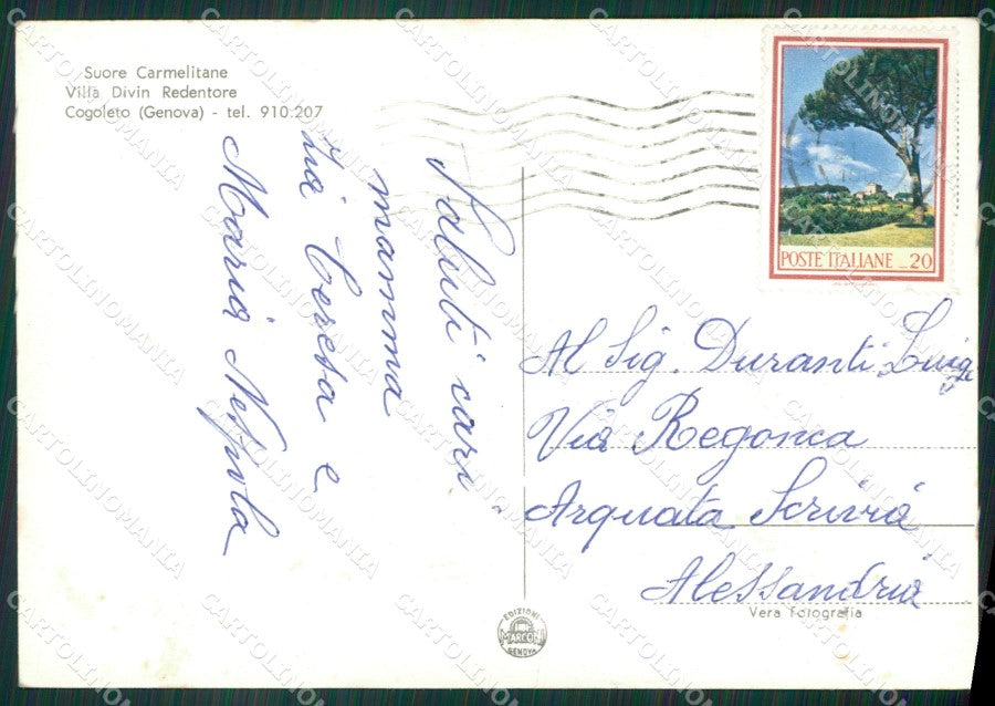 Genova Cogoleto Suore Carmelitane Foto FG cartolina ZK6395 – retro