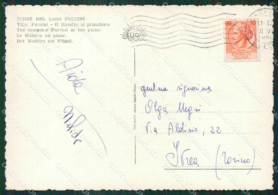 Lucca Viareggio Torre Del Lago Puccini FG cartolina ZK6417 – retro