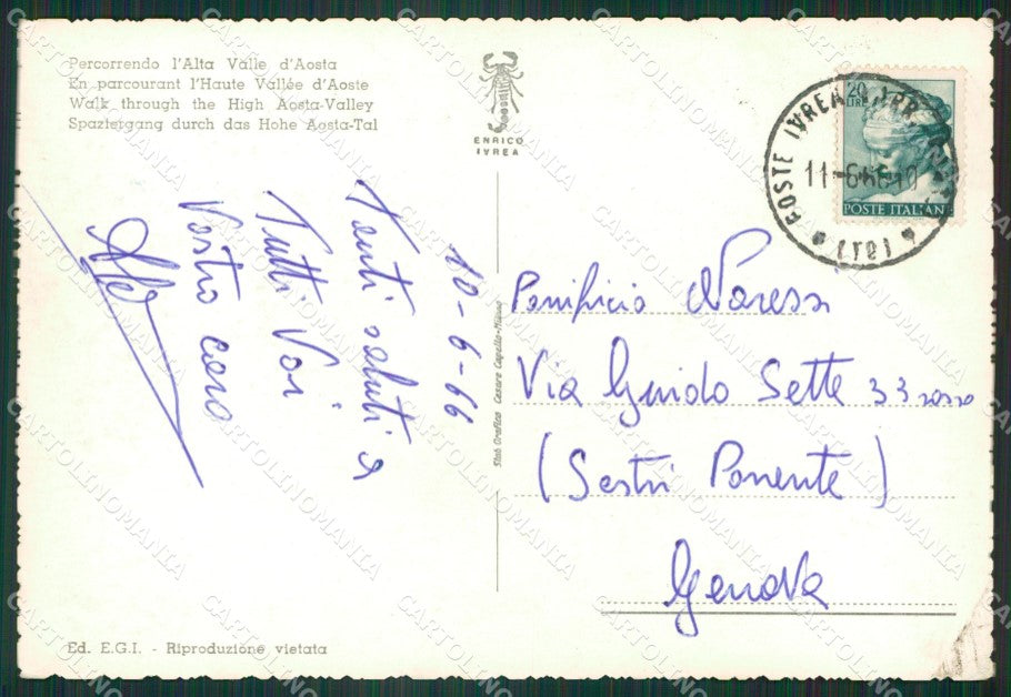 Aosta Costumi Alta Valle Foto FG cartolina ZK6426 – retro