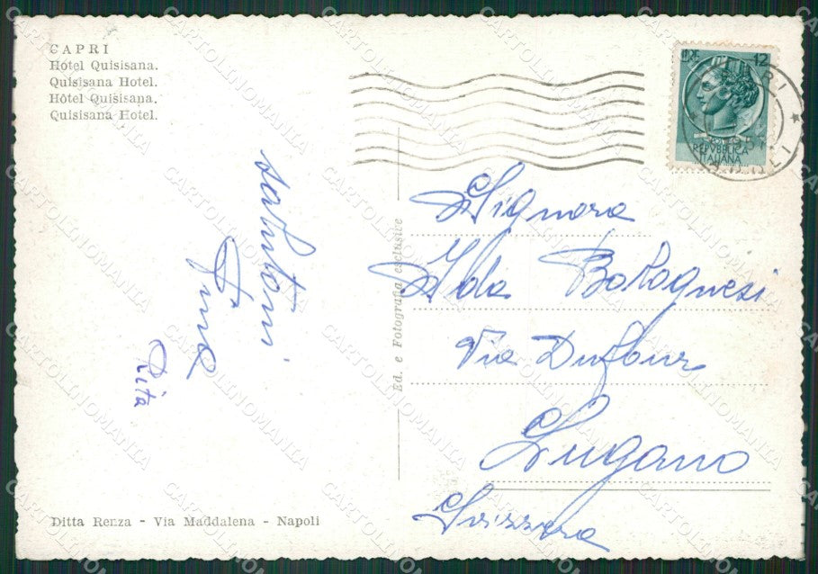 Napoli Capri Asino PIEGHINA STRAPPINO FG cartolina ZK6430 – retro