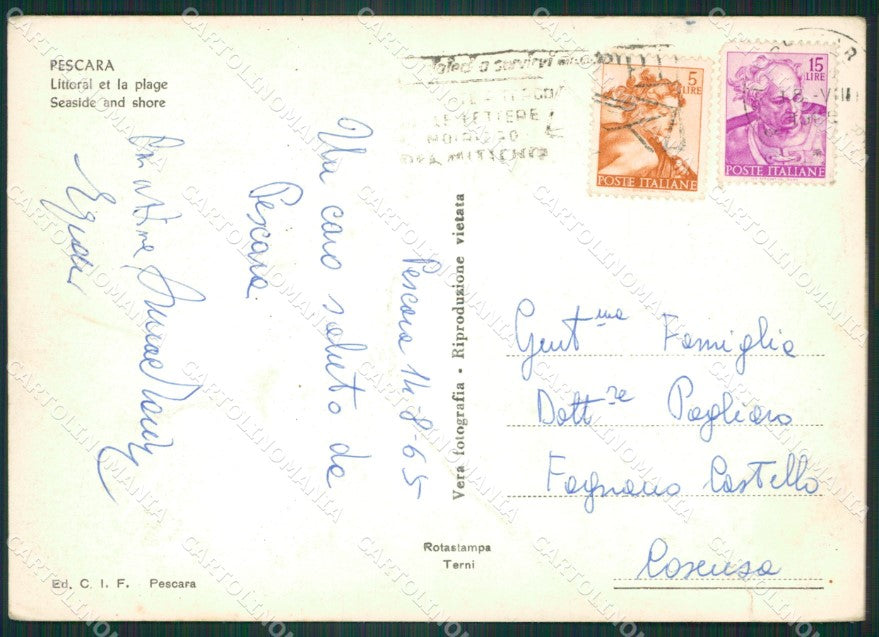 Pescara Città PIEGHE Foto FG cartolina ZK6456 – retro