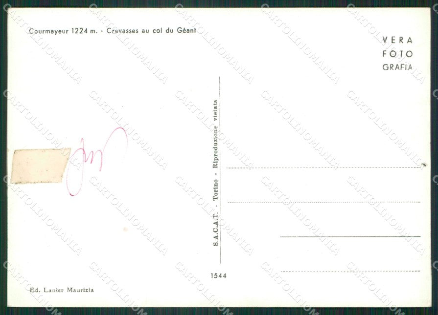 Aosta Courmayeur Ghiaccio Crepacci FORO Foto FG cartolina ZK6464 – retro