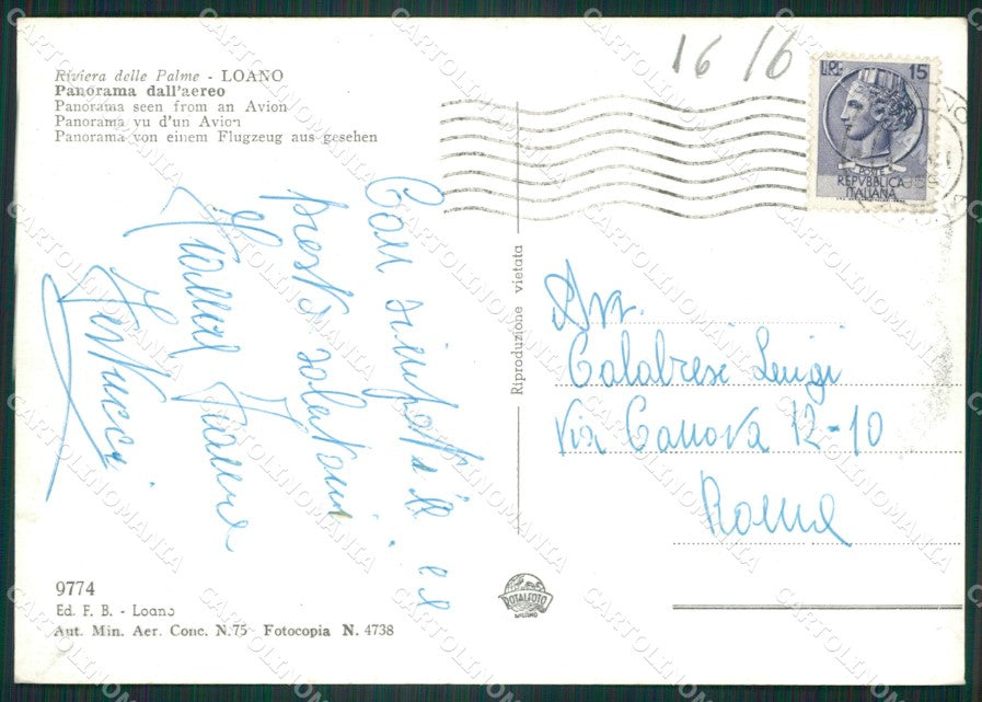 Savona Loano Foto FG cartolina ZK6468 – retro