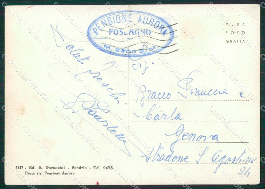 Sondrio Passo Foscagno Foto FG cartolina ZK6480 – retro