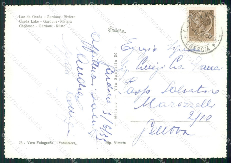 Brescia Gardone Riviera Foto FG cartolina ZK6505 – retro