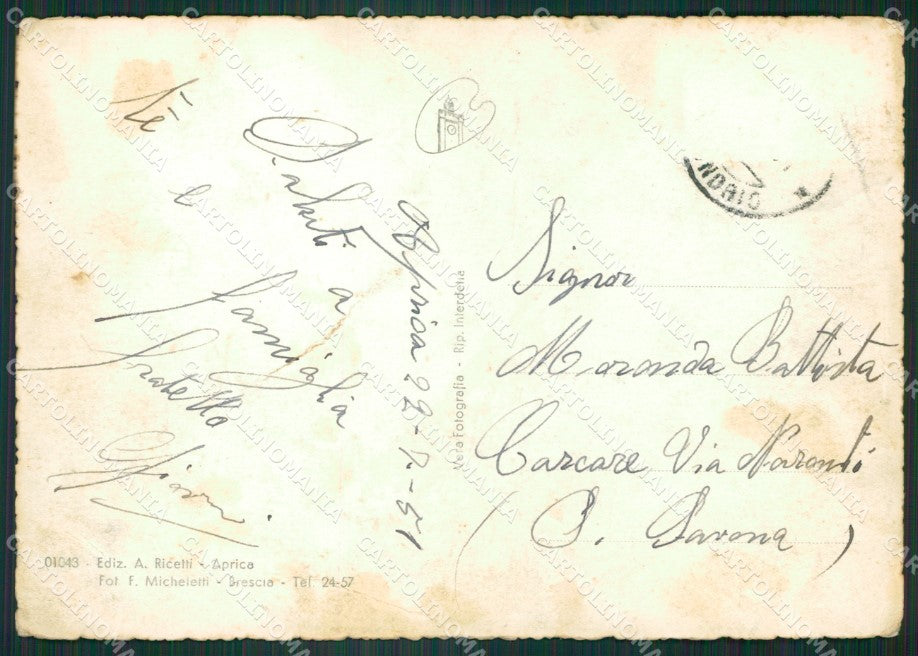 Sondrio Aprica Passo di PIEGA Foto FG cartolina ZK6510 – retro
