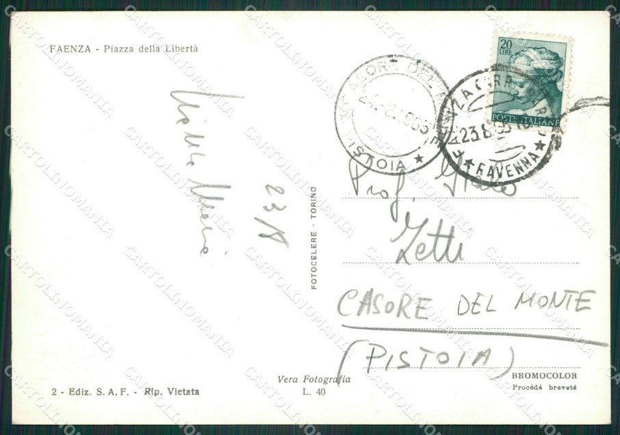 Ravenna Faenza Foto FG cartolina ZK6526 – retro