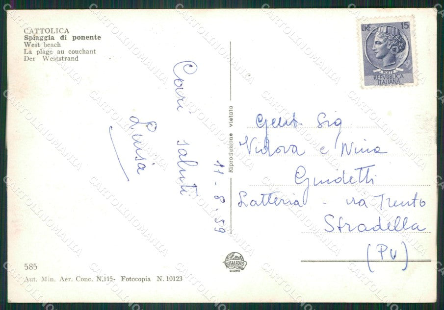 Rimini Cattolica PIEGHINA Foto FG cartolina ZK6545 – retro