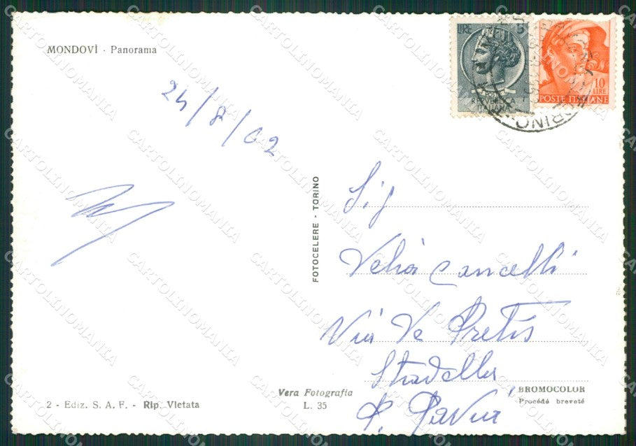 Cuneo Mondovì PIEGHINA Foto FG cartolina ZK6550 – retro