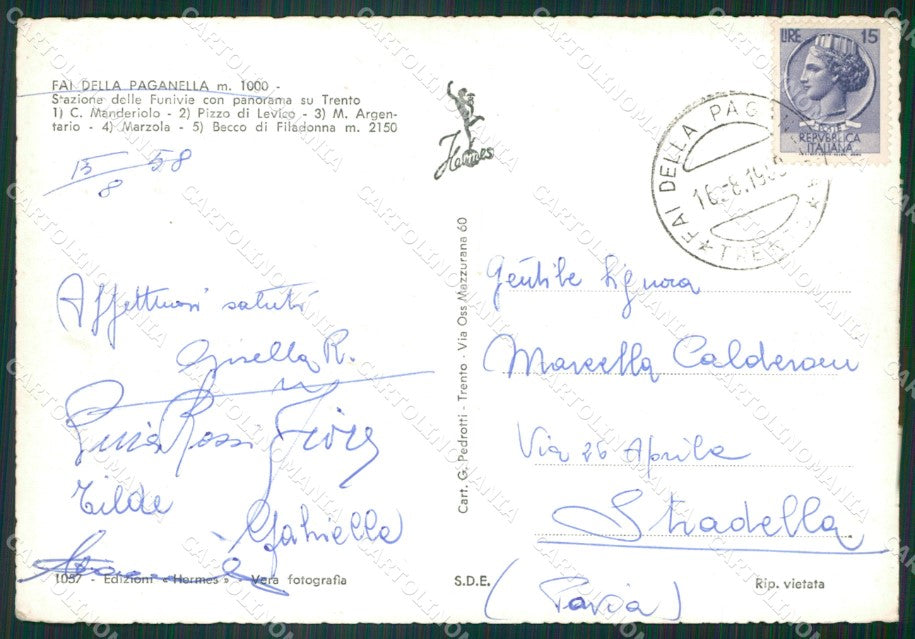 Trento Fai della Paganella Foto FG cartolina ZK6574 – retro