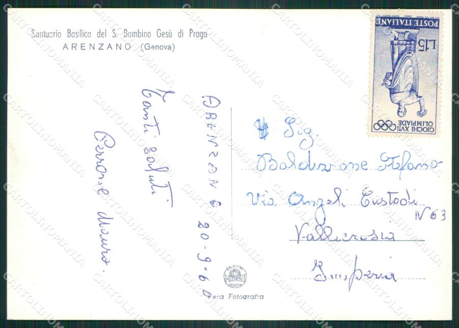 Genova Arenzano Santuario Foto FG cartolina ZK6577 – retro