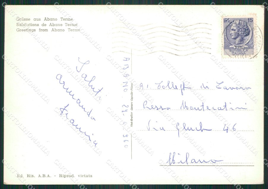Padova Abano Terme Saluti da Foto FG cartolina ZK6589 – retro