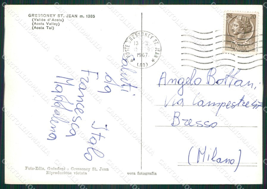Aosta Gressoney Foto FG cartolina ZK6591 – retro
