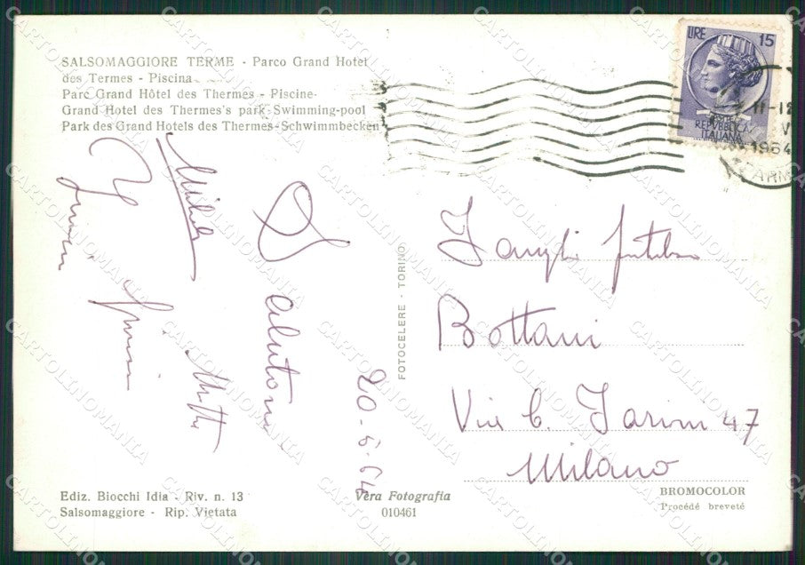 Parma Salsomaggiore Terme Foto FG cartolina ZK6592 – retro