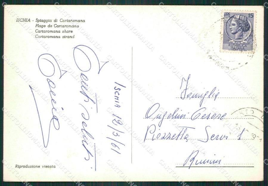 Napoli Ischia Cartaromana Foto FG cartolina ZK6617 – retro