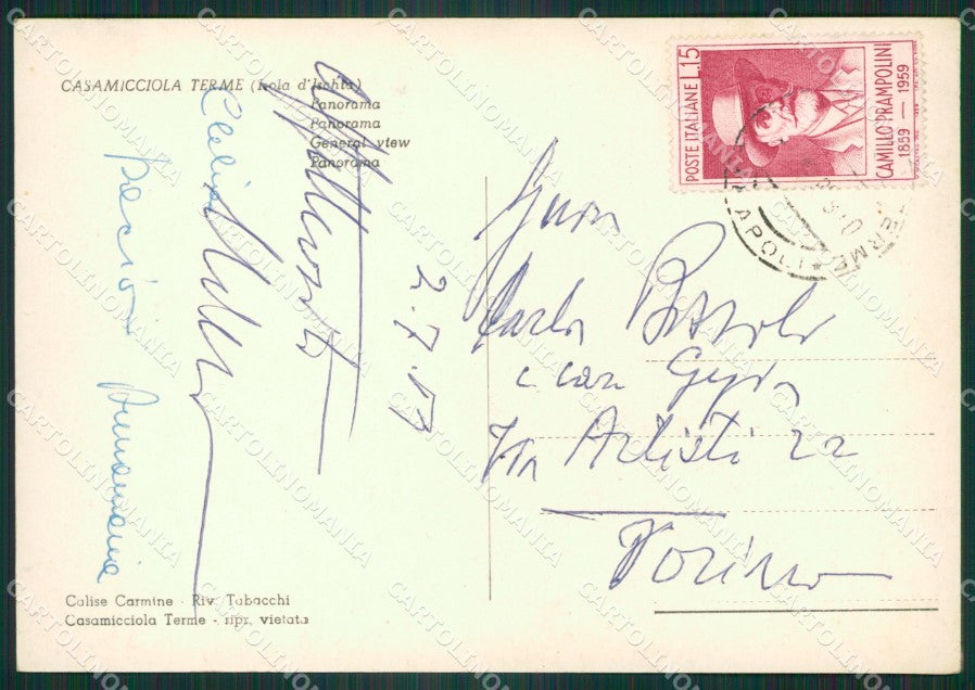 Napoli Ischia Casamicciola Foto FG cartolina ZK6620 – retro
