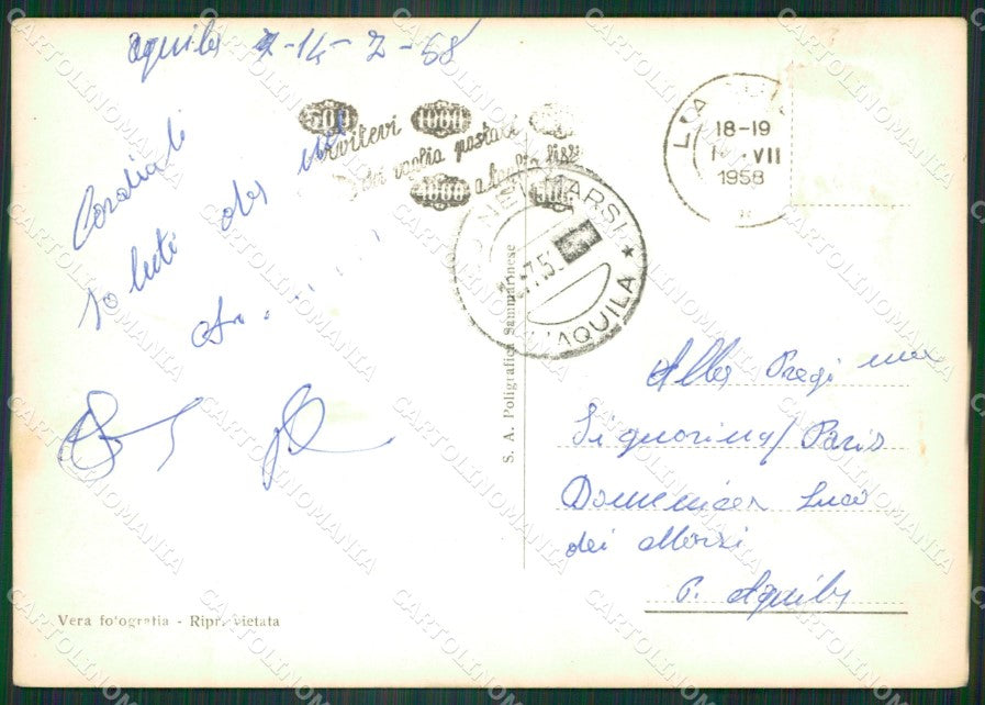 L'Aquila Città Foto FG cartolina ZK6635 – retro