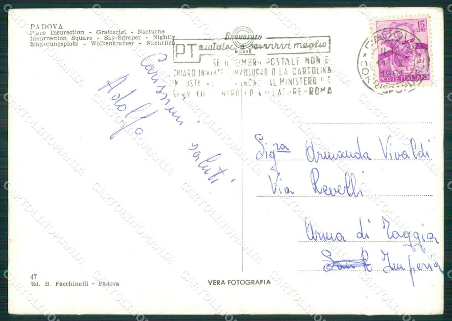 Padova Città Foto FG cartolina ZK6636 – retro
