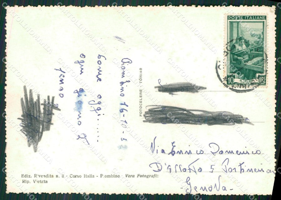 Livorno Piombino PIEGHINA Foto FG cartolina ZK6644 – retro