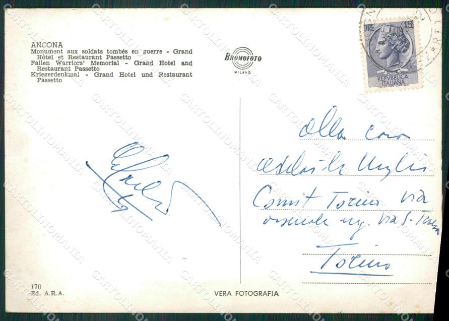 Ancona Città Foto FG cartolina ZK6645 – retro