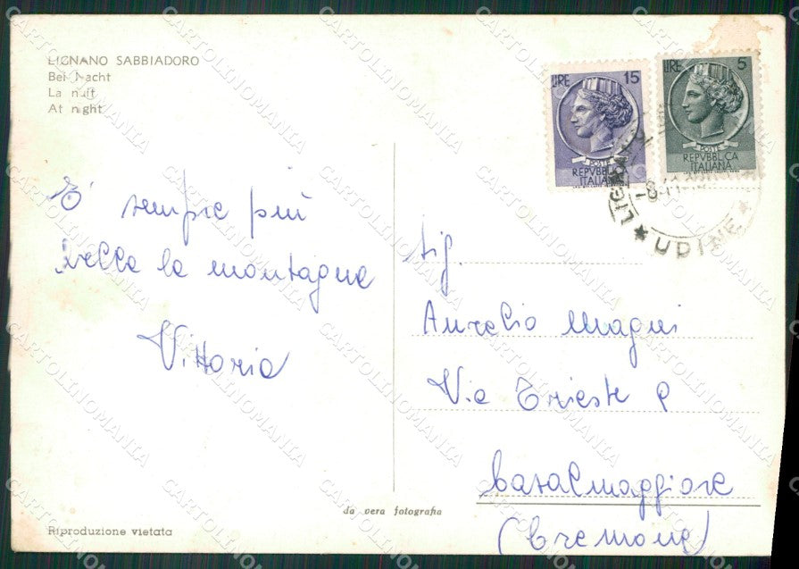 Udine Lignano Sabbiadoro PIEGA Foto FG cartolina ZK6648 – retro