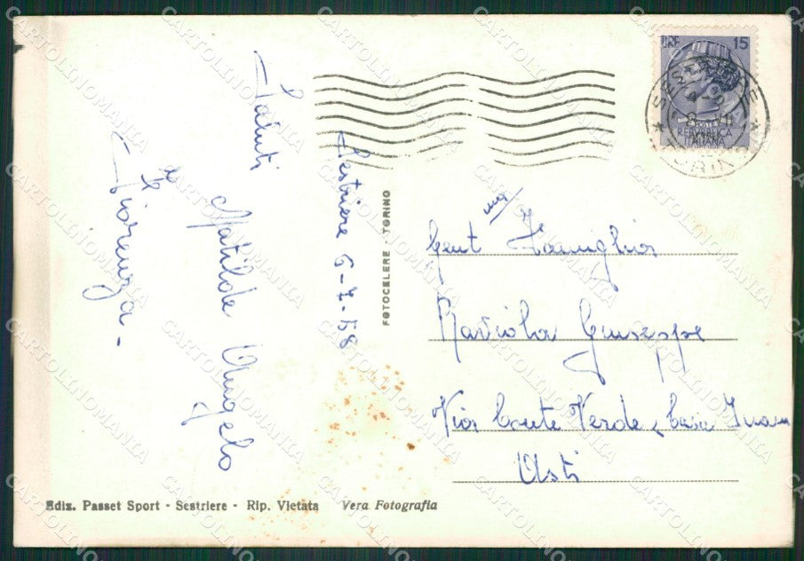 Torino Sestriere Foto FG cartolina ZK6669 – retro