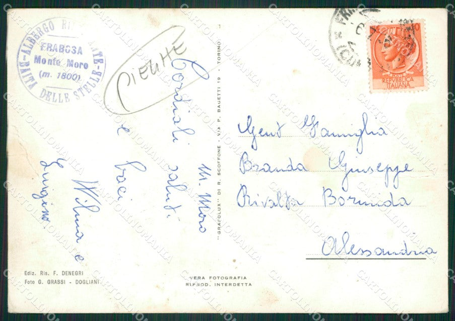 Cuneo Frabosa Nevicata PIEGATA Sci Foto FG cartolina ZK6671 – retro