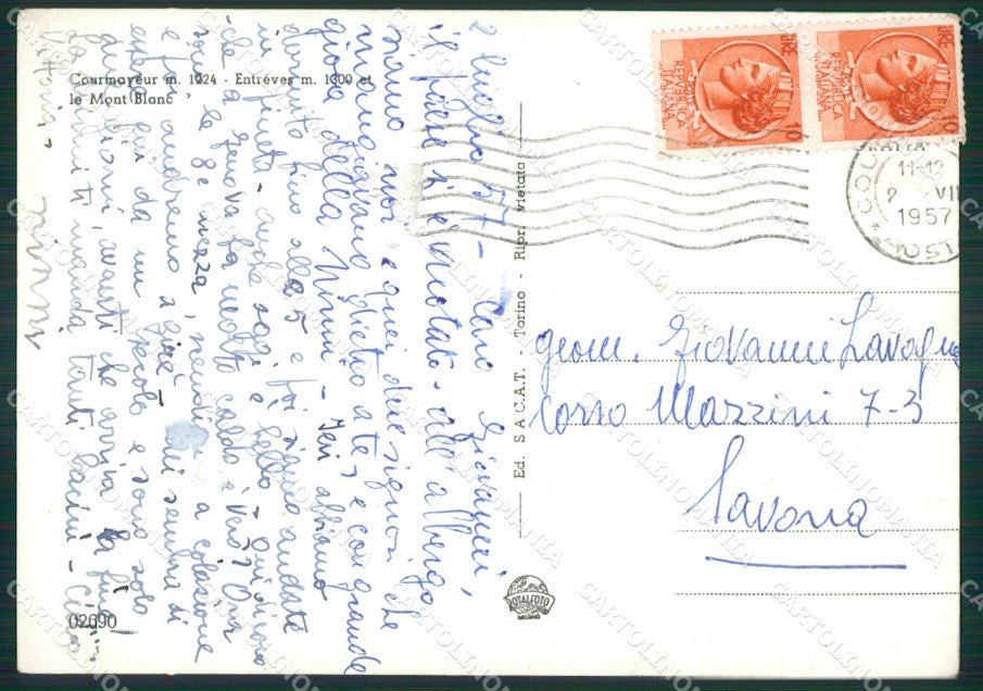 Aosta Courmayeur Entreves Foto FG cartolina ZK6681 – retro