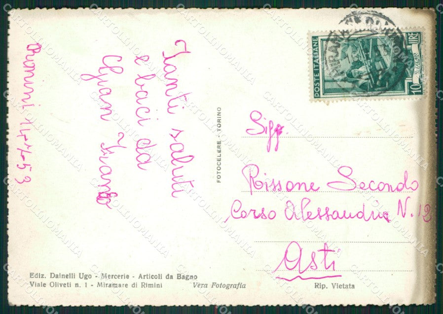 Rimini Miramare di Foto FG cartolina ZK6692 – retro