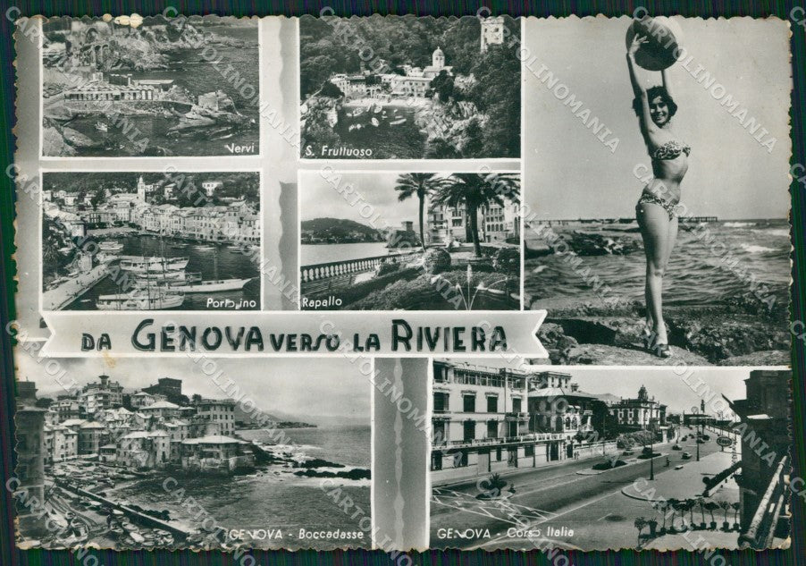 Genova La Riviera PIEGA Foto FG cartolina ZK6695 – fronte