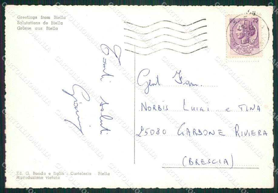 Biella Città Saluti da Foto FG cartolina ZK6700 – retro
