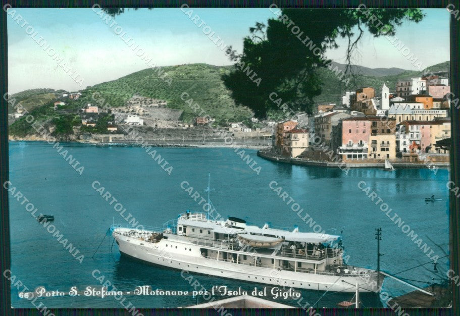 Grosseto Porto Santo Stefano Motonave Foto FG cartolina ZK6716 – fronte