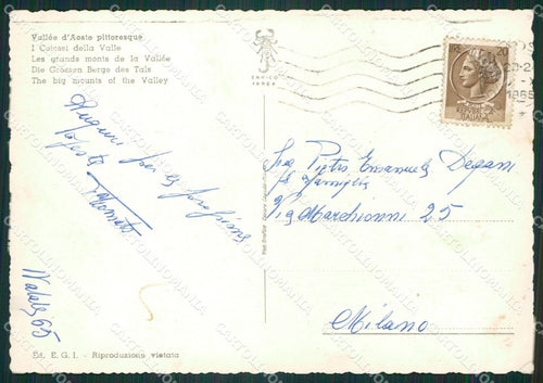 Aosta Cervino Monte Rosa PIEGHINA Foto FG cartolina ZK6727 – retro