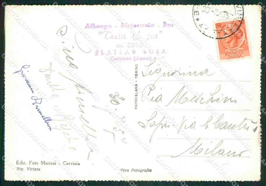 Aosta Valtournenche Cervinia Nevicata Foto FG cartolina ZK6733 – retro