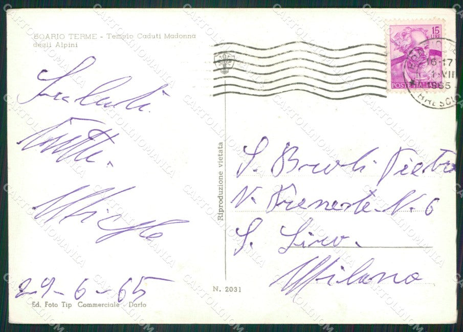 Brescia Boario Terme PIEGA Foto FG cartolina ZK6735 – retro